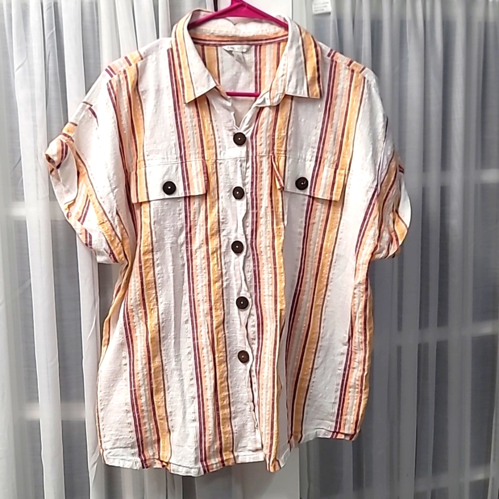 Cato stripe shirt with metallic threading